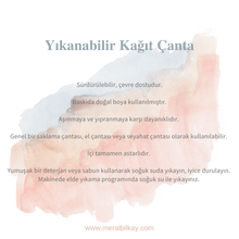 Load image into Gallery viewer, Yıkanabilir Kağıt Çanta Medium